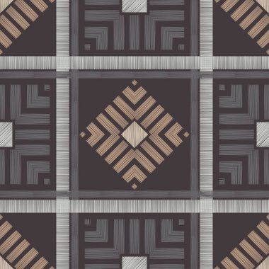 Kahverengi zemin, ahşap desenli. Geometri. Kusursuz desen. Web tasarımı veya yazdırma için vektör illüstrasyonu.