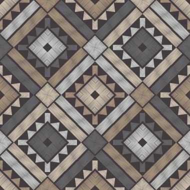 Kahverengi zemin, ahşap desenli. Geometri. Kusursuz desen. Web tasarımı veya yazdırma için vektör illüstrasyonu.
