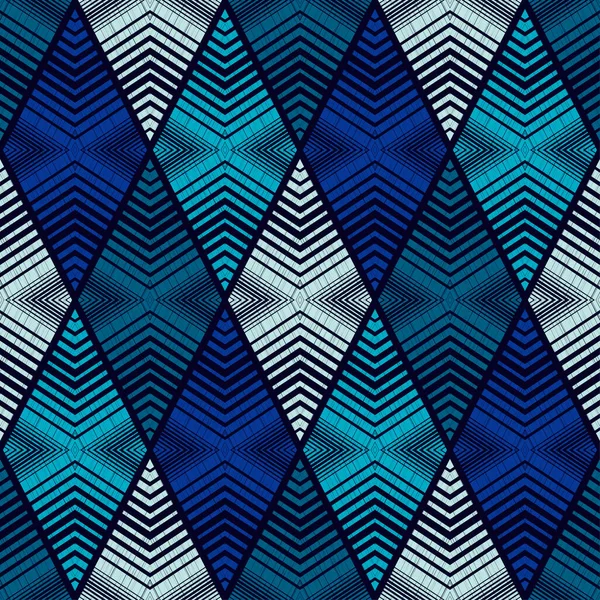 Ψηφιδωτό Γεωμετρικά Σχήματα Μπλε Σχεδιασμός Χειροκίνητη Εκκόλαψη Γεωμετρία Απρόσκοπτο Μοτίβο — Διανυσματικό Αρχείο
