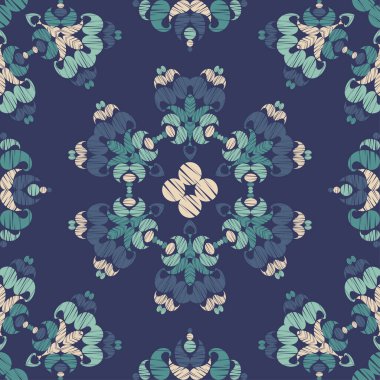 Paisley süsü. Kusursuz bir geçmişi var. Elle kumandalı tasarım. Çizim. Ikat. Web tasarımı veya yazdırma için vektör illüstrasyonu.