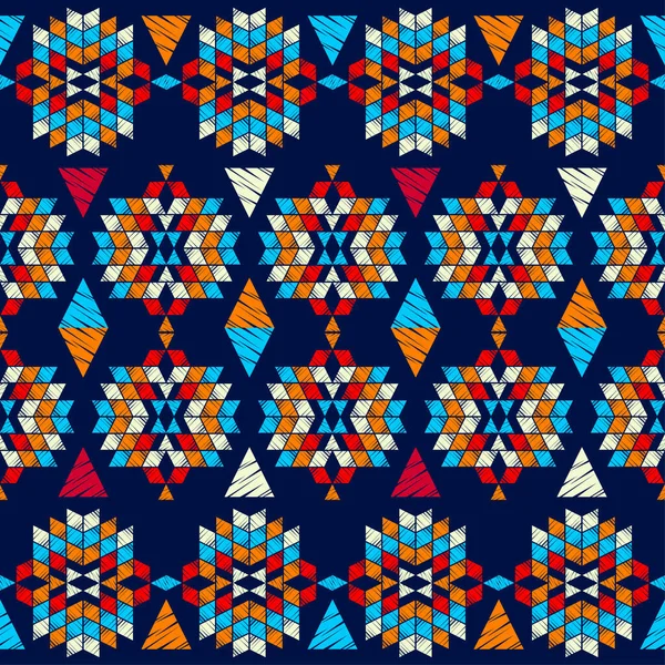 Ацтекські Елементи Дизайн Ручним Вилученням Геометрія Безшовні Візерунки Текстильна Етнічний — стоковий вектор