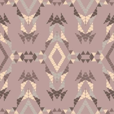 Rhombuslar. Geometrik şekilli mozaik. Elle kumandalı tasarım. Geometri. Kusursuz desen. Tekstil. Etnik boho süsü. Web tasarımı veya yazdırma için vektör illüstrasyonu.. 