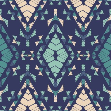 Rhombuslar. Geometrik şekilli mozaik. Elle kumandalı tasarım. Geometri. Kusursuz desen. Tekstil. Etnik boho süsü. Web tasarımı veya yazdırma için vektör illüstrasyonu.. 