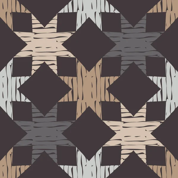 Mosaik Mit Geometrischen Formen Geometrie Nahtloses Muster Ausführung Mit Manueller — Stockvektor