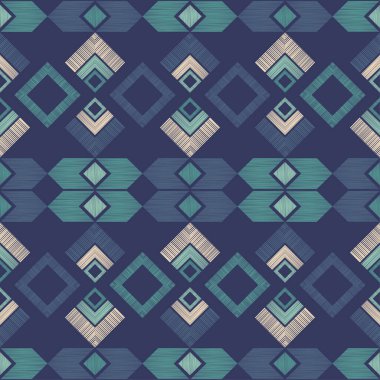 Geometrik şekilli mozaik. Geometri. Kusursuz desen. Elle kumandalı tasarım. Tekstil. Etnik boho süsü. Web tasarımı veya yazdırma için vektör illüstrasyonu.