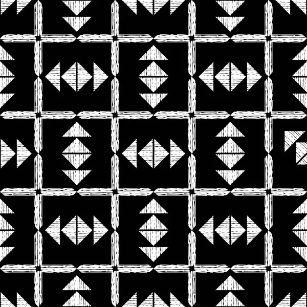 Mosaico Con Formas Geométricas Geometría Patrón Sin Costuras Diseño Con — Vector de stock