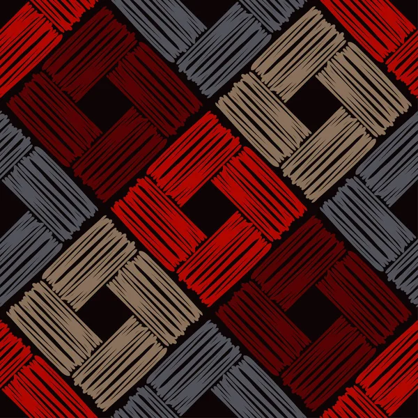 Mosaico Con Formas Geométricas Geometría Patrón Sin Costuras Diseño Con — Archivo Imágenes Vectoriales
