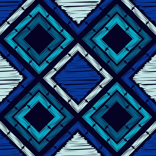 Geometrik şekilli mozaik. Geometri. Kusursuz desen. Elle kumandalı tasarım. Tekstil. Etnik boho süsü. Web tasarımı veya yazdırma için vektör illüstrasyonu.