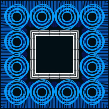 Kartpostal Soyut Doodle. Geometrik desen 80-90 'lar tarzında. Elle kumandalı tasarım. Web tasarımı veya yazdırma için vektör illüstrasyonu.