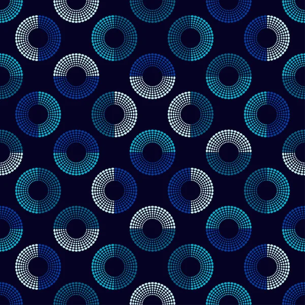Tupfen Nahtloses Muster Punktekreise Mosaik Ethnischer Figuren Gemusterte Textur Geometrischer — Stockvektor