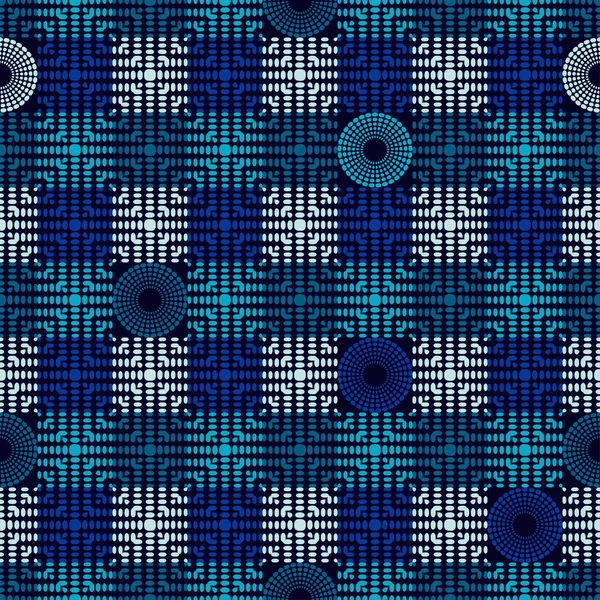 Tupfen Nahtloses Muster Punktekreise Mosaik Ethnischer Figuren Gemusterte Textur Geometrischer — Stockvektor