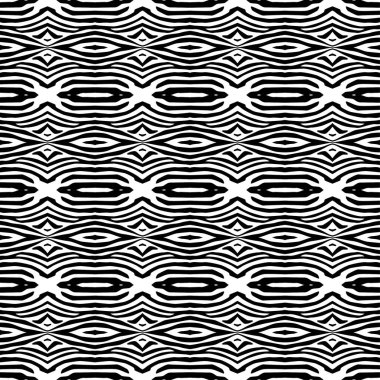 Zebra çizgili tasarım. Siyah ve beyaz. Etnik boho süsü. Kusursuz bir geçmişi var. Kabile motifi. Web tasarımı veya yazdırma için vektör illüstrasyonu.