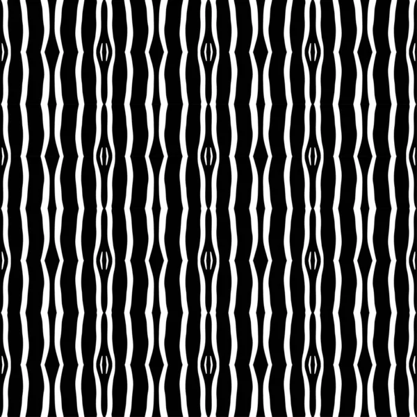 Design Zebra Stripes Black White Ethnic Boho Ornament Seamless Background — Stock Vector