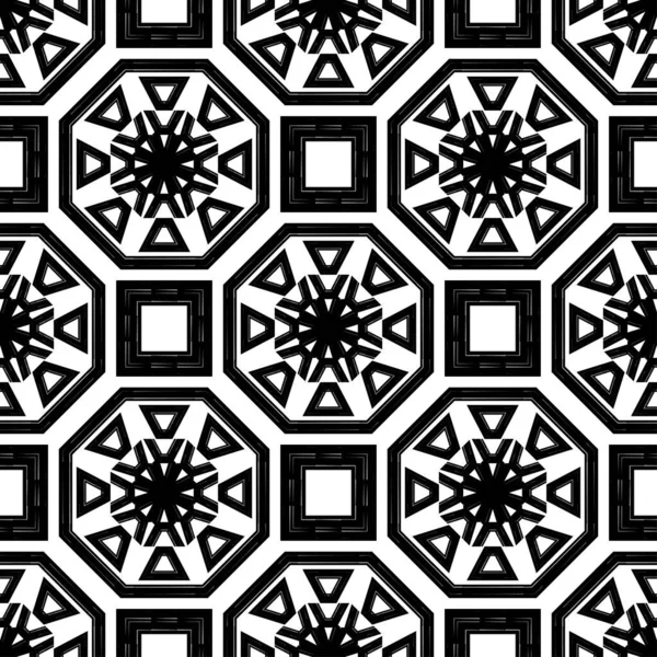 Geometrik şekilli mozaik. Kusursuz desen. Elle kumandalı tasarım. Tekstil. Etnik boho süsü. Web tasarımı veya yazdırma için vektör illüstrasyonu.