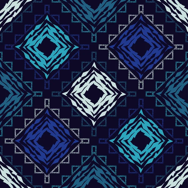 Mozaik Geometriai Alakzattal Zökkenőmentes Minta Tervezés Kézi Kikeléssel Textilből Etnikai — Stock Vector