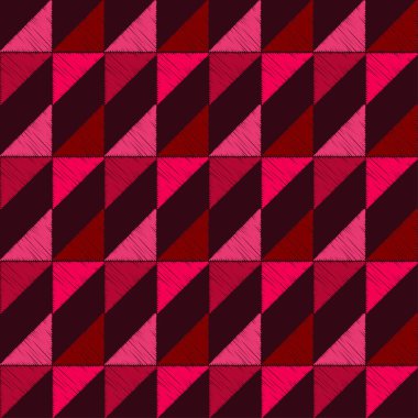 Geometrik şekilli mozaik. Kusursuz desen. Elle kumandalı tasarım. Tekstil. Etnik boho süsü. Web tasarımı veya yazdırma için vektör illüstrasyonu.