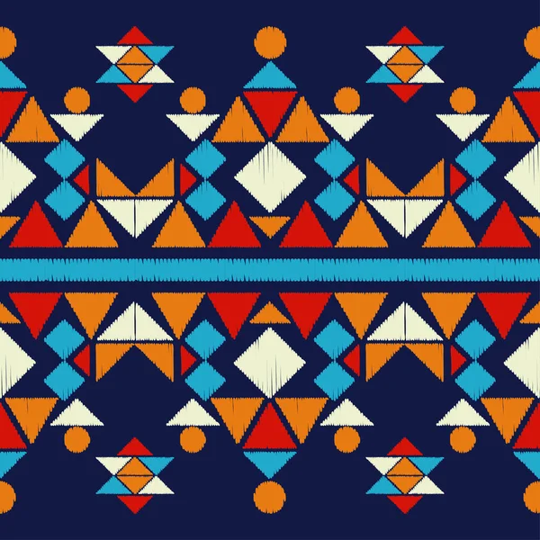 Geometrik Şekilli Mozaik Kusursuz Desen Elle Kumandalı Tasarım Tekstil Etnik — Stok Vektör