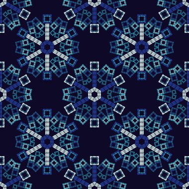 Noel dekoratif kar taneleri. Kusursuz bir geçmişi var. Boho tarzı. Web tasarımı veya yazdırma için vektör illüstrasyonu.