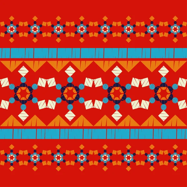 Mozaika Geometrickými Tvary Bezproblémový Vzorec Design Ručním Vylíhnutím Textilní Etnické — Stockový vektor