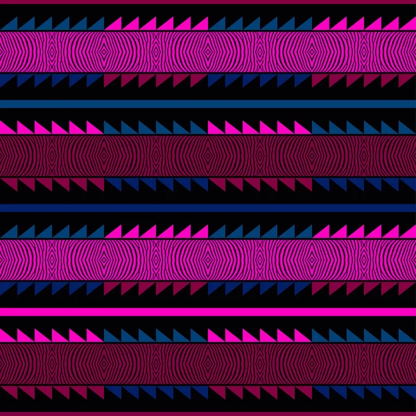 Seamless Design Triangles Zebra Stripes Ethnic Boho Ornament Trendy Design — Stock Vector