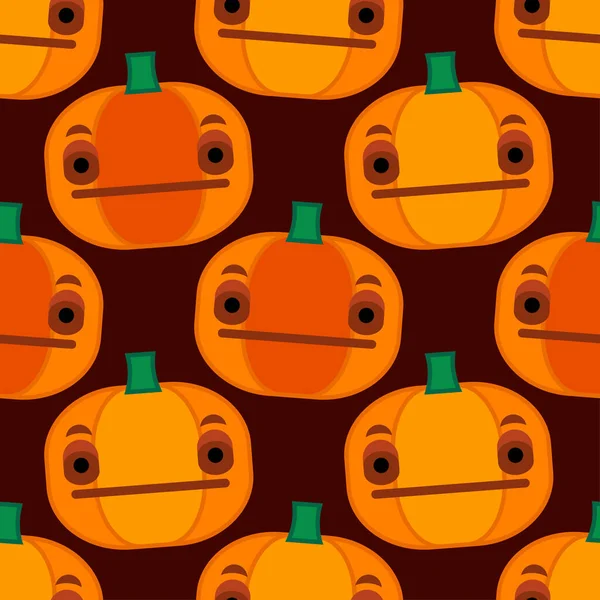 Modèle Sans Couture Avec Des Citrouilles Halloween Des Émotions Style — Image vectorielle