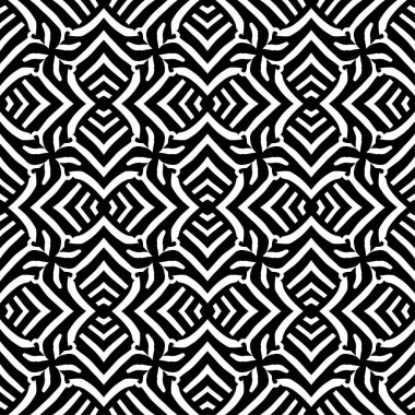 Zebra çizgili tasarım. Siyah ve beyaz. Etnik boho süsü. Kusursuz bir geçmişi var. Kabile motifi. Web tasarımı veya yazdırma için vektör illüstrasyonu.