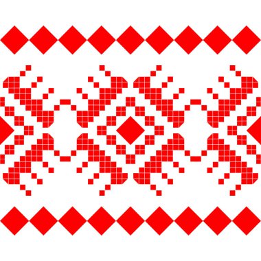 Beyaz Rusya ulusal süsü. Slav kırmızı ve beyaz renkleri. Kusursuz desen. Web tasarımı veya yazdırma için vektör illüstrasyonu.