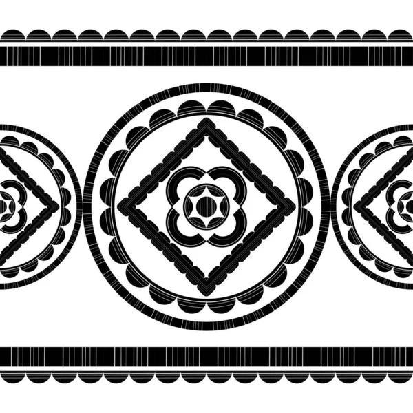 Mosaïque Aux Formes Géométriques Modèle Sans Couture Conception Avec Hachage — Image vectorielle