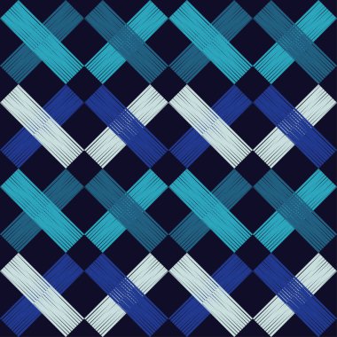 Geometrik şekilli mozaik. Kusursuz desen. Elle kumandalı tasarım. Tekstil. Etnik boho süsü. Web tasarımı veya yazdırma için vektör illüstrasyonu.