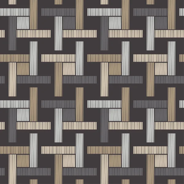木の質感の茶色の床 幾何学 シームレスなパターン ウェブデザインや印刷のためのベクターイラスト — ストックベクタ