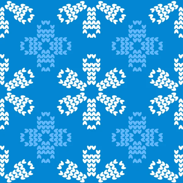 Copos Nieve Decorativos Navidad Punto Fondo Sin Fisuras Estilo Boho — Archivo Imágenes Vectoriales