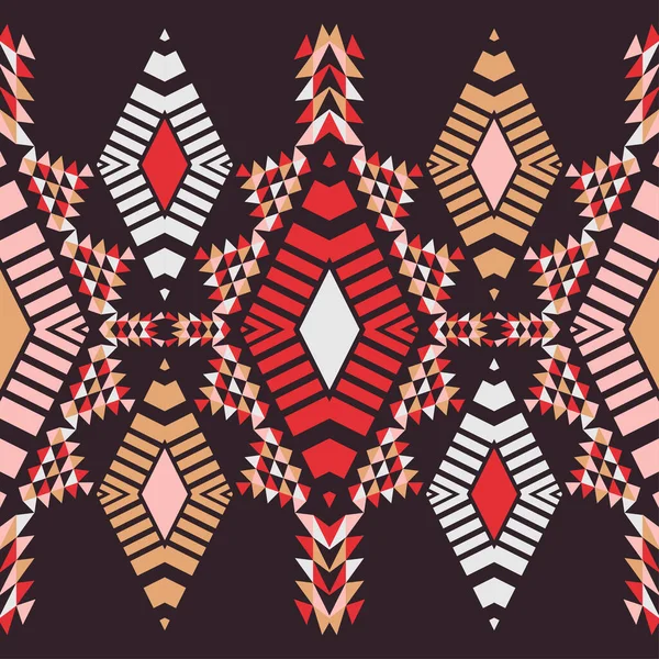 Üçgenlerden Aztek elementleri. Kusursuz desen. Tekstil. Etnik boho süsü. Web tasarımı veya yazdırma için vektör illüstrasyonu.