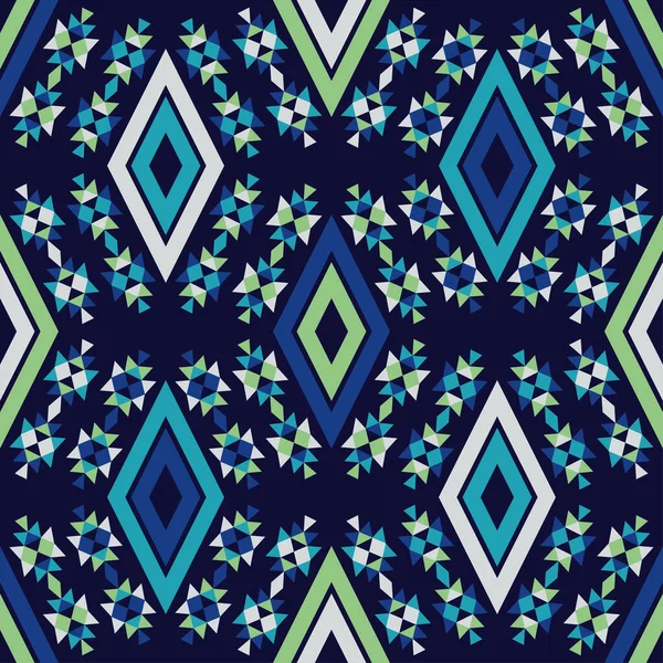 Elementos Aztecas Triángulos Patrón Sin Costuras Textil Adorno Étnico Boho — Vector de stock