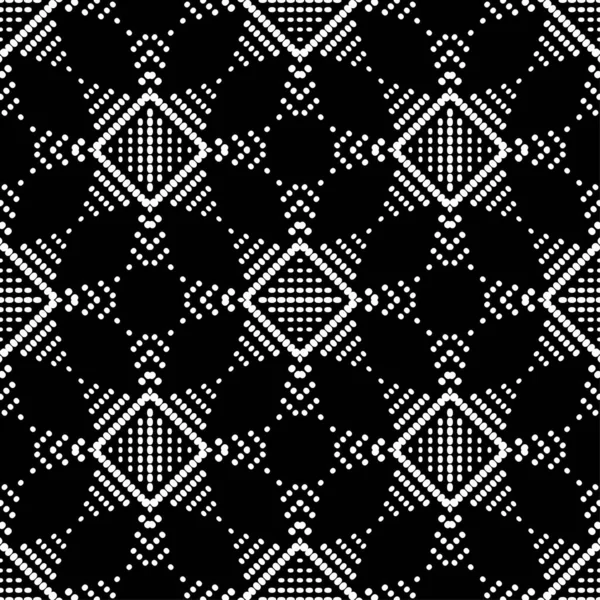 Geometrische Vormen Van Punten Digitaal Ornament Halftone Naadloos Patroon Vector — Stockvector