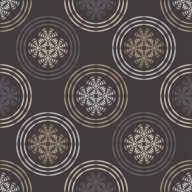 Noktalardan geometrik şekiller. Dijital süs. Yarı tonda. Kusursuz desen. Web tasarımı veya yazdırma için vektör illüstrasyonu.