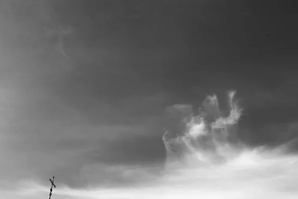 Ασπρόμαυρο Τοπίο Φωτογραφία Του Ουρανού — Φωτογραφία Αρχείου