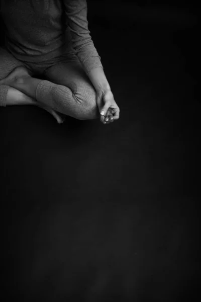 Detalles Del Cuerpo Retrato Blanco Negro Hermosa Chica — Foto de Stock