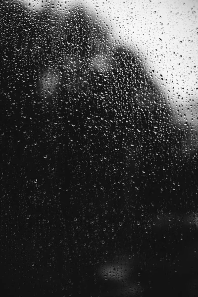 Raindrops Window Glass Condensation Window Natural Background — Stock Photo, Image