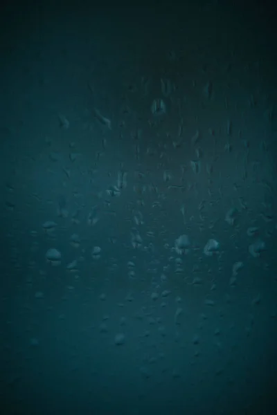 Dešťové Kapky Okenní Sklo Kondenzace Okně Přirozené Pozadí Barva Textury — Stock fotografie