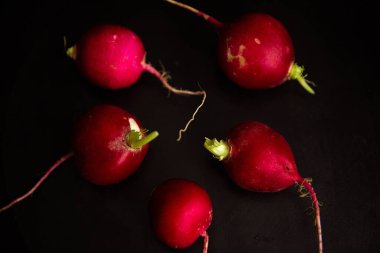 Taze sebze, doğal turp, arka plan.