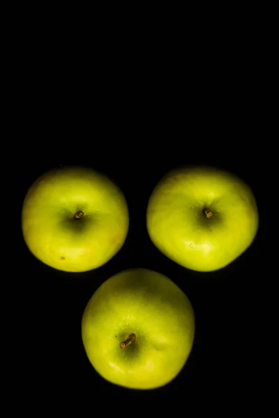 Maçãs Verdes Frutas Frescas Fundo — Fotografia de Stock