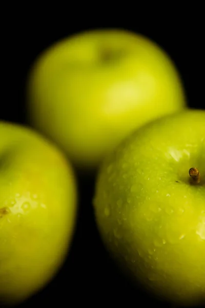 Mere Verzi Fructe Proaspete Fundal — Fotografie, imagine de stoc