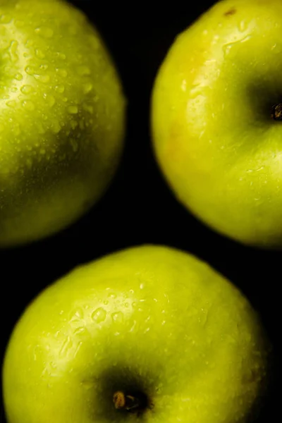 Maçãs Verdes Frutas Frescas Fundo — Fotografia de Stock