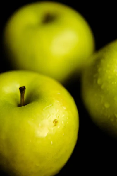Mere Verzi Fructe Proaspete Fundal — Fotografie, imagine de stoc