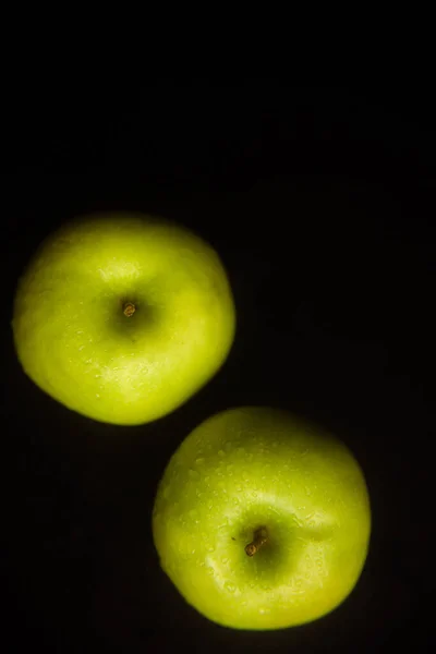 Maçãs Verdes Frutas Frescas Fundo — Fotografia de Stock