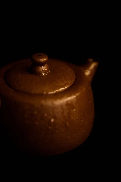 Brown Ceramic Teapot Tea Ceremony — Stock Photo, Image