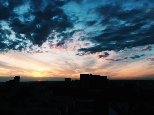 Fundos Naturais Paisagem Cor Céu Por Sol Fundo Textura — Fotografia de Stock