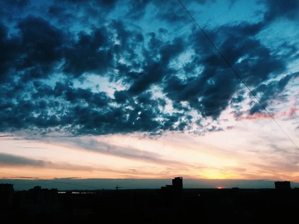 Natuurlijke Achtergronden Kleurenlandschap Zonsondergang Hemel Textuur Achtergrond — Stockfoto