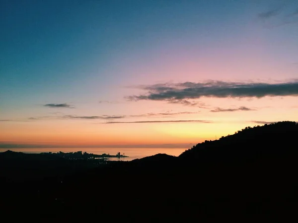 Fundos Naturais Paisagem Cor Céu Por Sol Fundo Textura — Fotografia de Stock