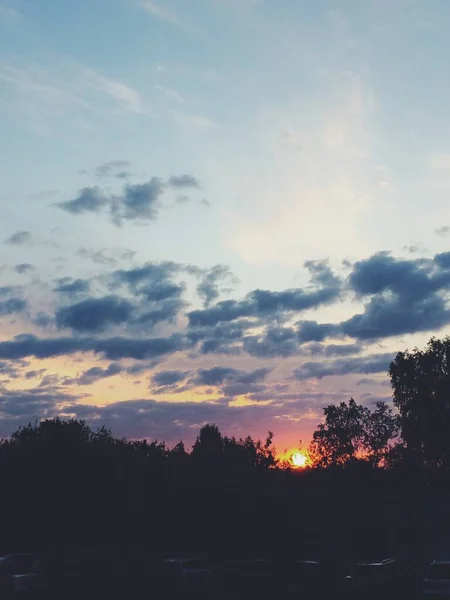 Přírodní Pozadí Barevná Krajina Západ Slunce Obloha Textura Pozadí — Stock fotografie